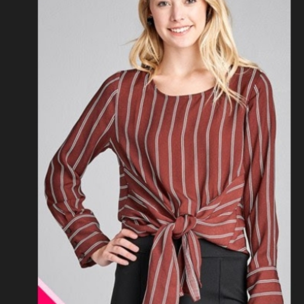 Women's Stripped Long Sleeve Top Size 3X